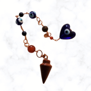 Handmade Goldstone Evil Eye Pendulum